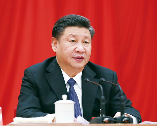 中國共產(chǎn)黨第十九屆中央委員會第三次全體會議，于2018年2月26日至28日在北京舉行。中央委員會總書記習近平作重要講話。 新華社記者 鞠鵬/攝