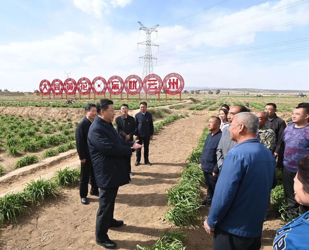 2020年5月11日，習(xí)近平考察山西大同市云州區(qū)有機黃花標準化種植基地。新華社記者 李學(xué)仁 攝
