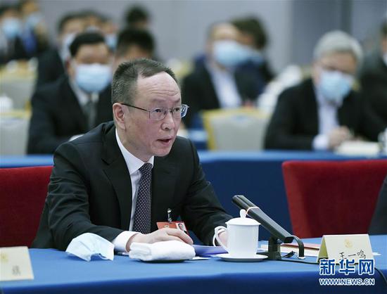  5月23日，全國(guó)政協(xié)委員王一鳴在政協(xié)聯(lián)組會(huì)上發(fā)言。新華社記者 謝環(huán)馳 攝